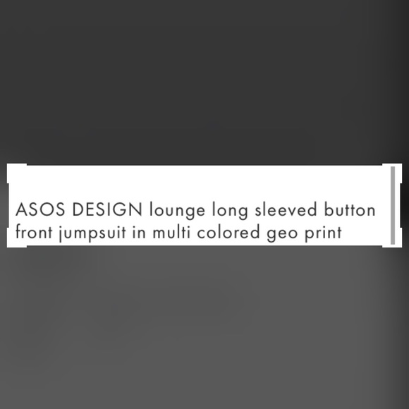 ASOS Design Lounge long sleeved button front jumpsuit in multicoloured geo - Picture 6 of 6